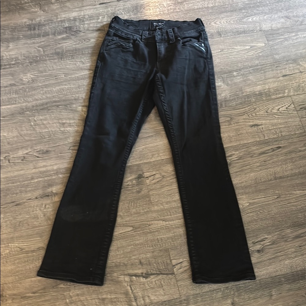 Black Boot Cut Jeans with Sleek Finish - Buckle Black 29x32